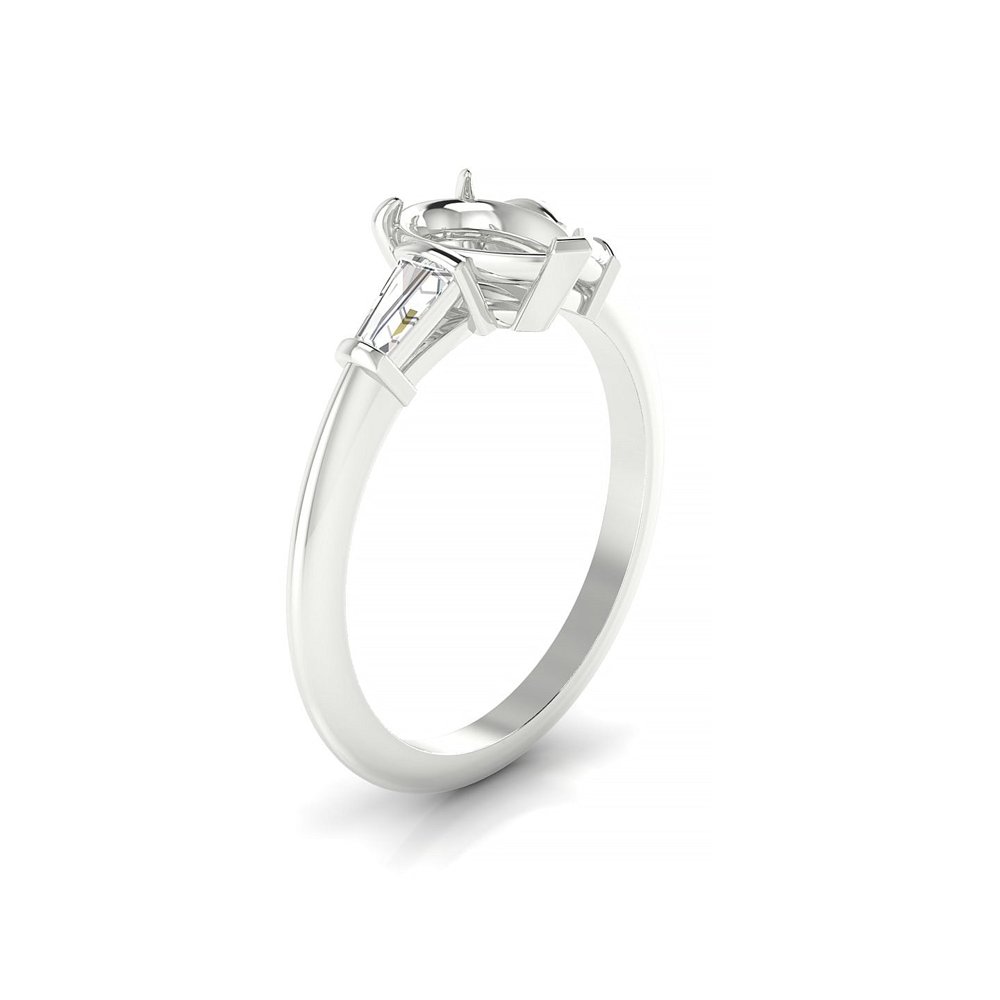 Everlasting Pear 1-1.99 ct | 18k White Gold Side Stones Ring