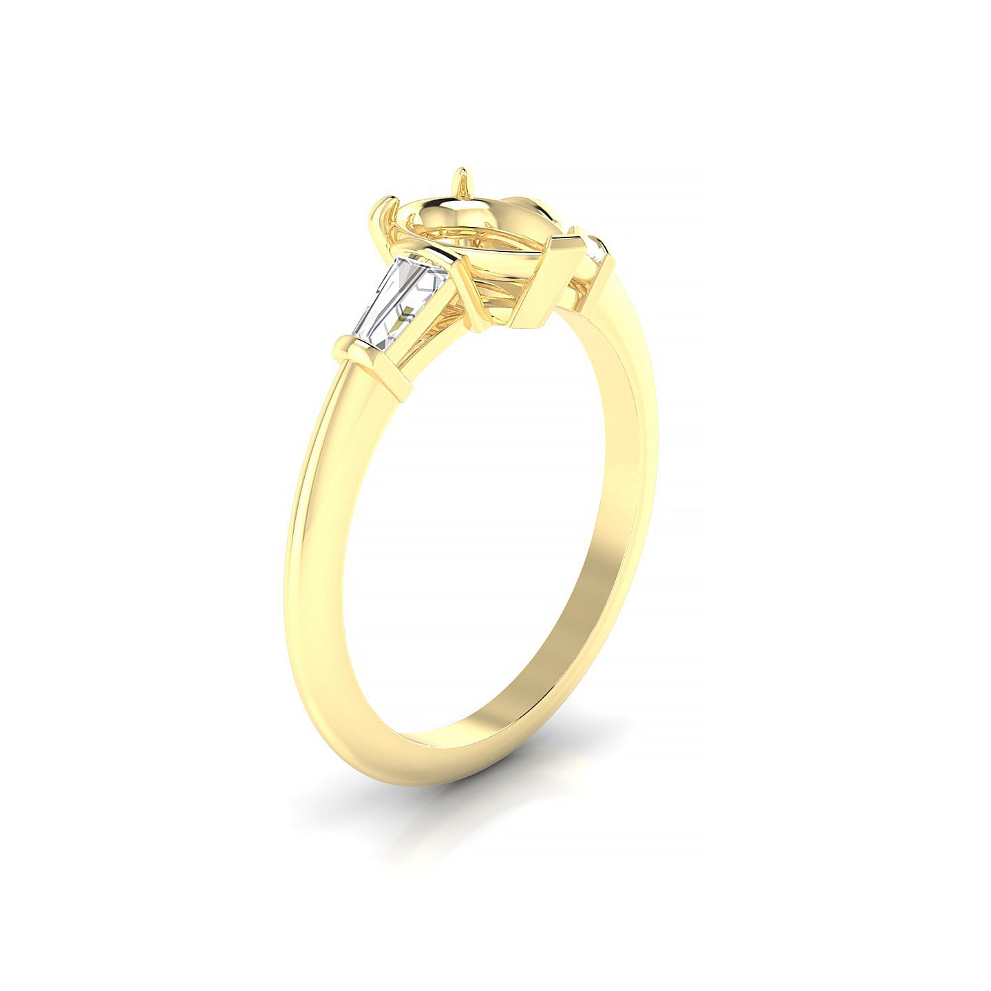 Everlasting Pear 1-1.99 ct | 18k Yellow Gold Side Stones Ring