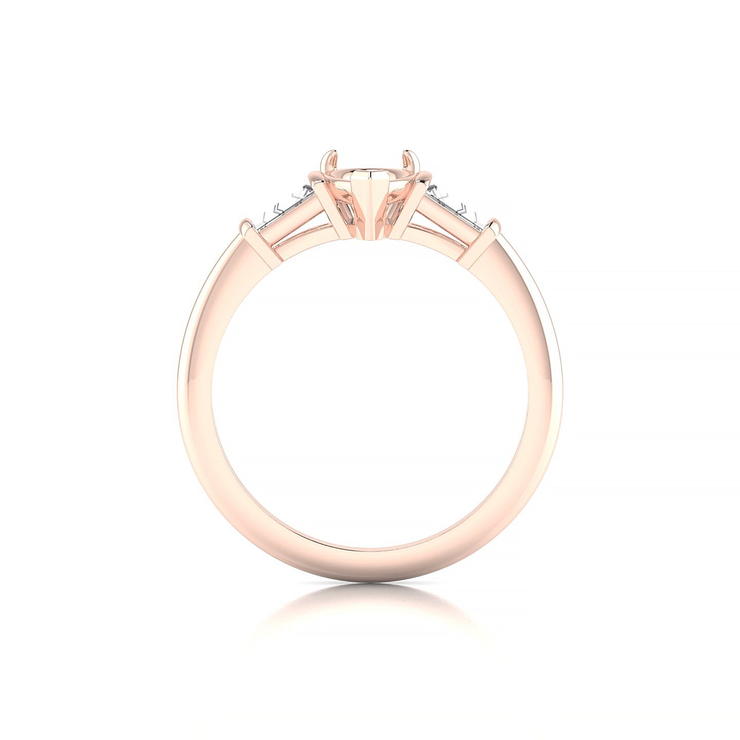 Everlasting Pear 1-1.99 ct | 18k Rose Gold Side Stones Ring