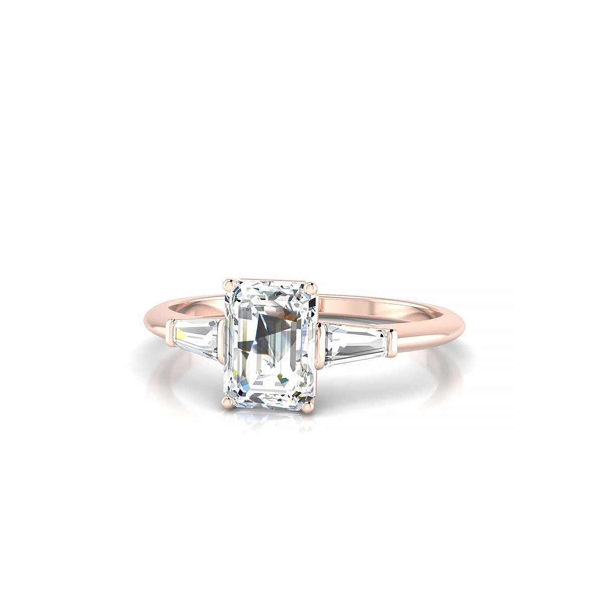 Everlasting | 18k Rose Gold 7 x 5 mm Emerald Diamond Ring