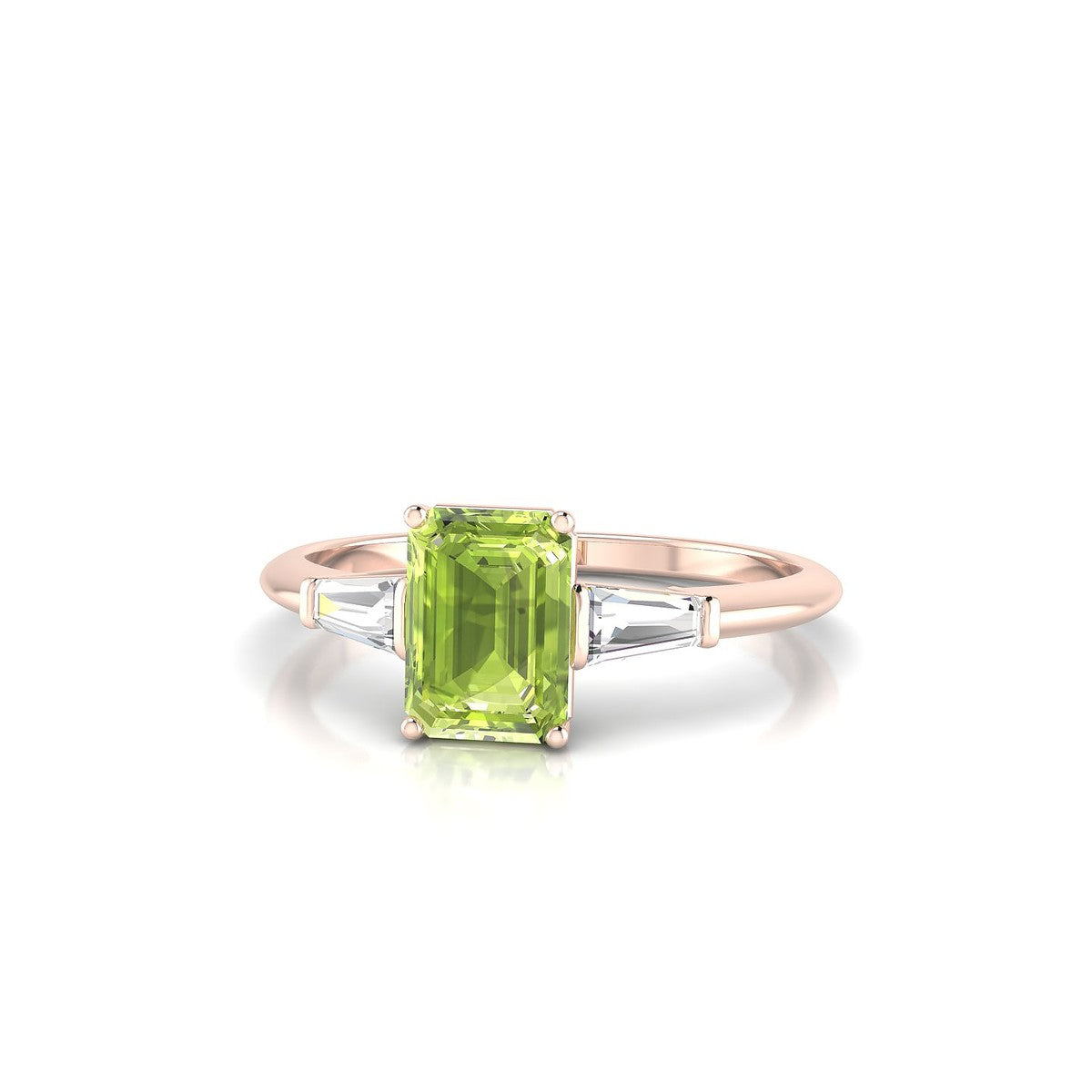 Everlasting | 18k Rose Gold 7 x 5 mm Emerald Peridot Ring