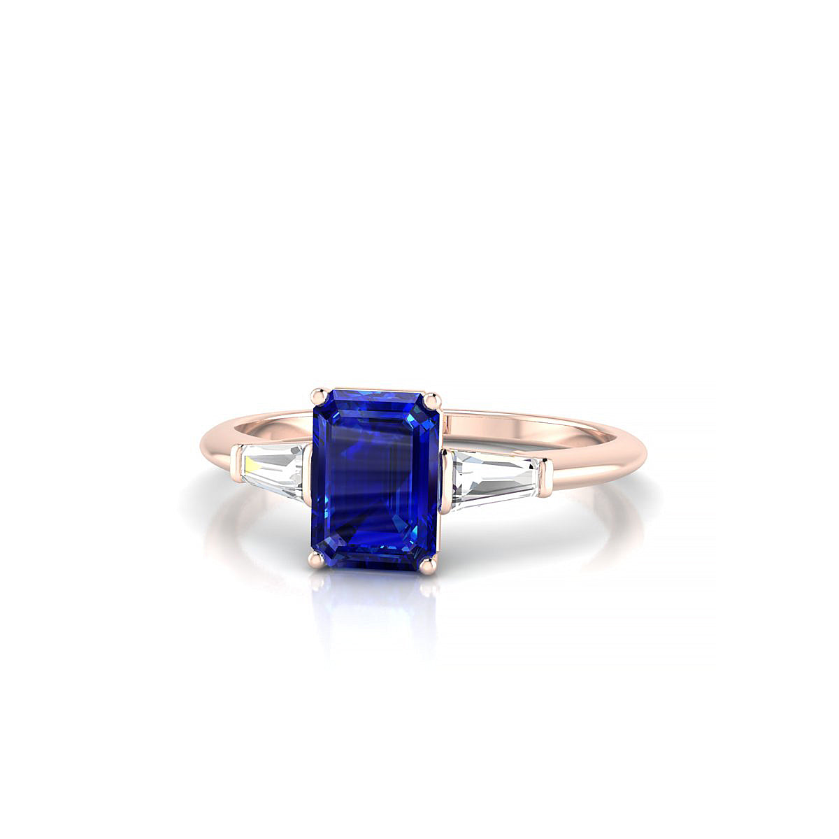 Everlasting | 18k Rose Gold 7 x 5 mm Emerald Sapphire Ring