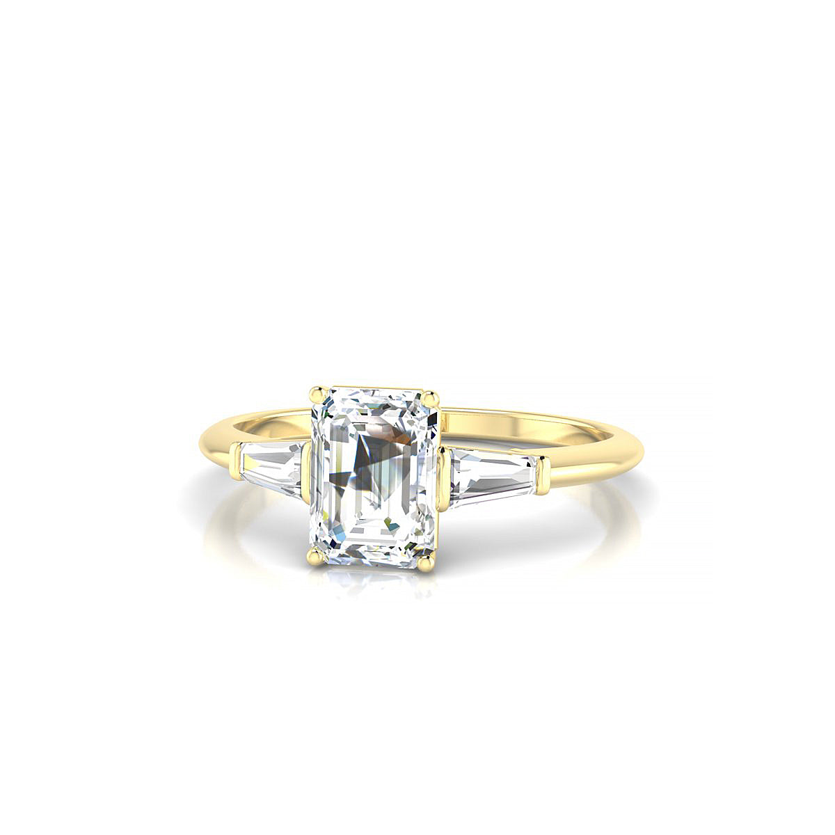 Everlasting | 18k Yellow Gold 7 x 5 mm Emerald Diamond Ring