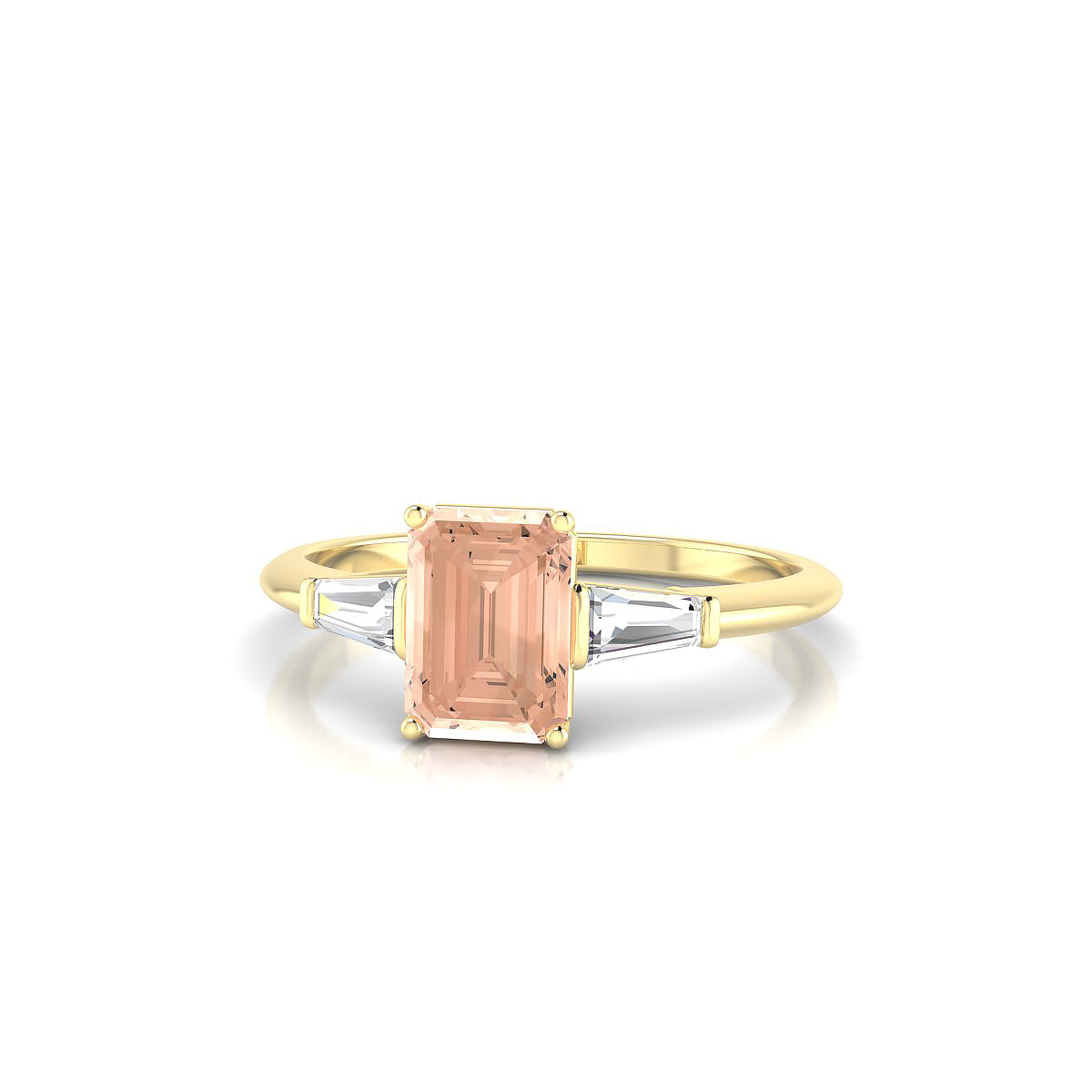 Everlasting | 18k Yellow Gold 7 x 5 mm Emerald Morganite Ring