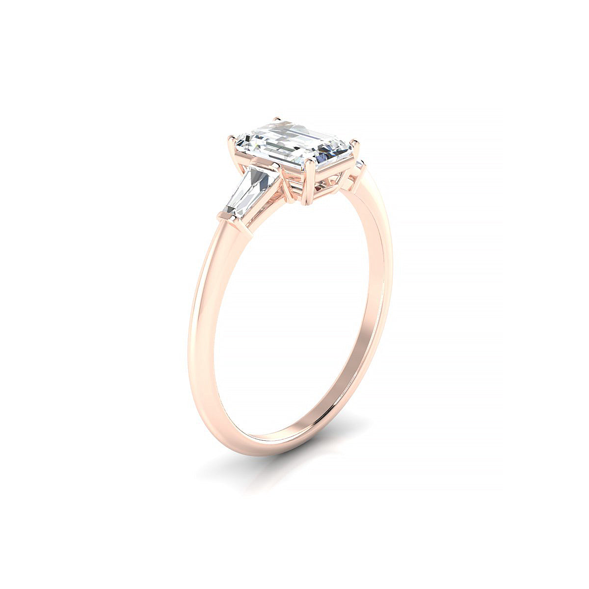 Everlasting | 18k Rose Gold 7 x 5 mm Emerald Diamond Ring