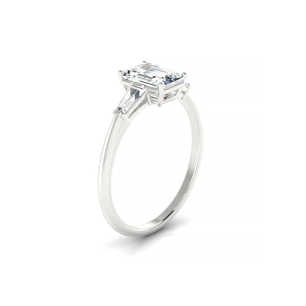 Everlasting | 18k White Gold 7 x 5 mm Emerald Diamond Ring