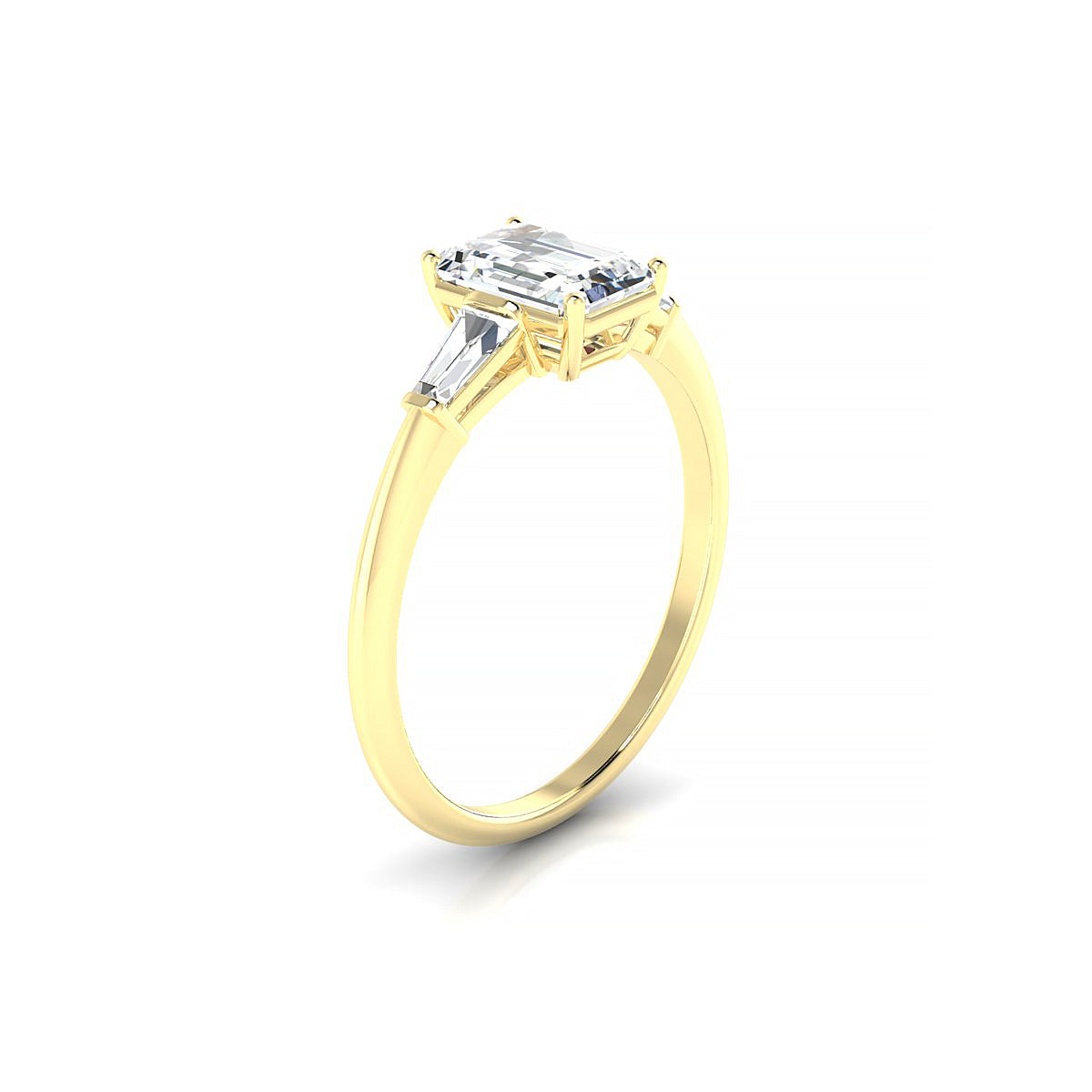 Everlasting | 18k Yellow Gold 7 x 5 mm Emerald Diamond Ring