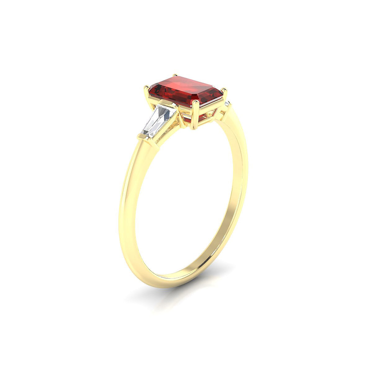 Everlasting | 18k Yellow Gold 7 x 5 mm Emerald Garnet Ring