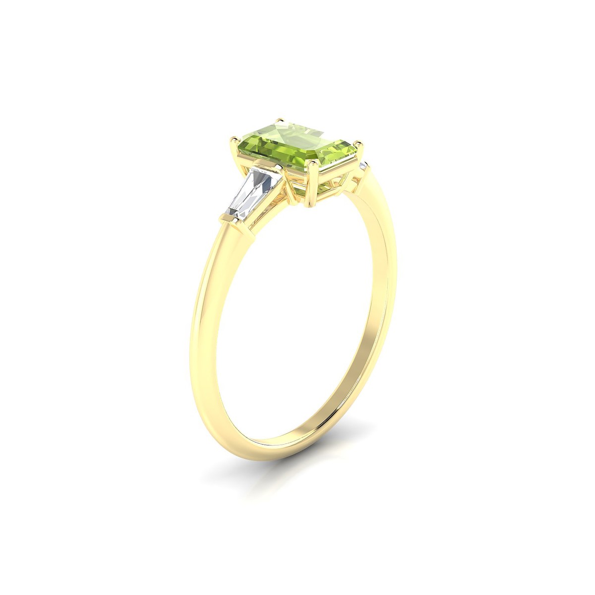 Everlasting | 18k Yellow Gold 7 x 5 mm Emerald Peridot Ring