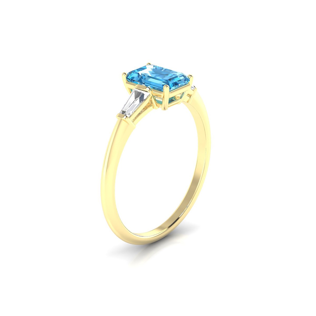 Everlasting | 18k Yellow Gold 7 x 5 mm Emerald Topaz Ring