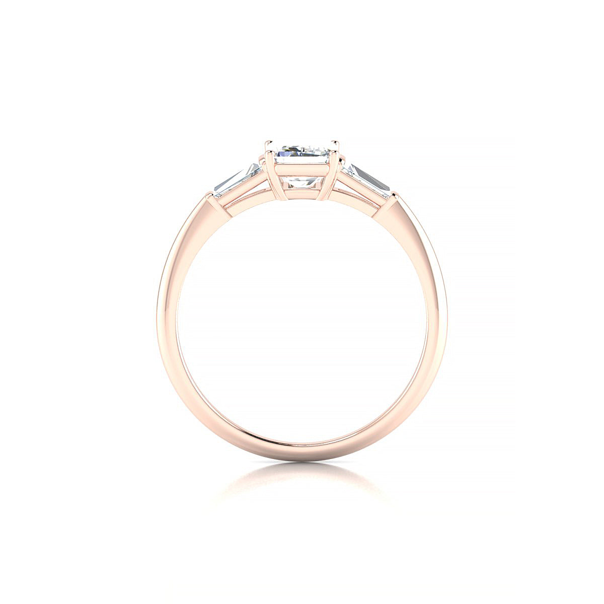 Everlasting | 18k Rose Gold 7 x 5 mm Emerald Diamond Ring