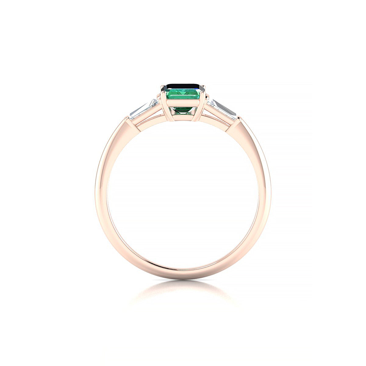 Everlasting | 18k Rose Gold 7 x 5 mm Emerald Emerald Ring