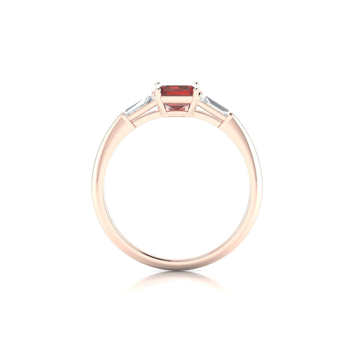 Everlasting | 18k Rose Gold 7 x 5 mm Emerald Garnet Ring