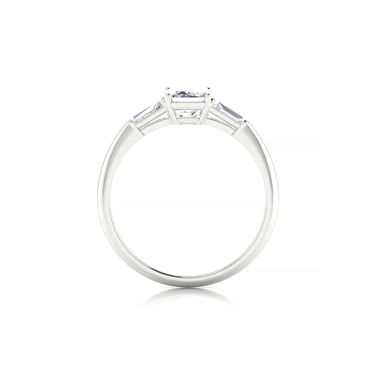 Everlasting | 18k White Gold 7 x 5 mm Emerald Diamond Ring