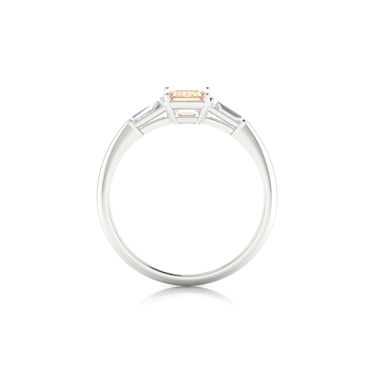 Everlasting | 18k White Gold 7 x 5 mm Emerald Morganite Ring