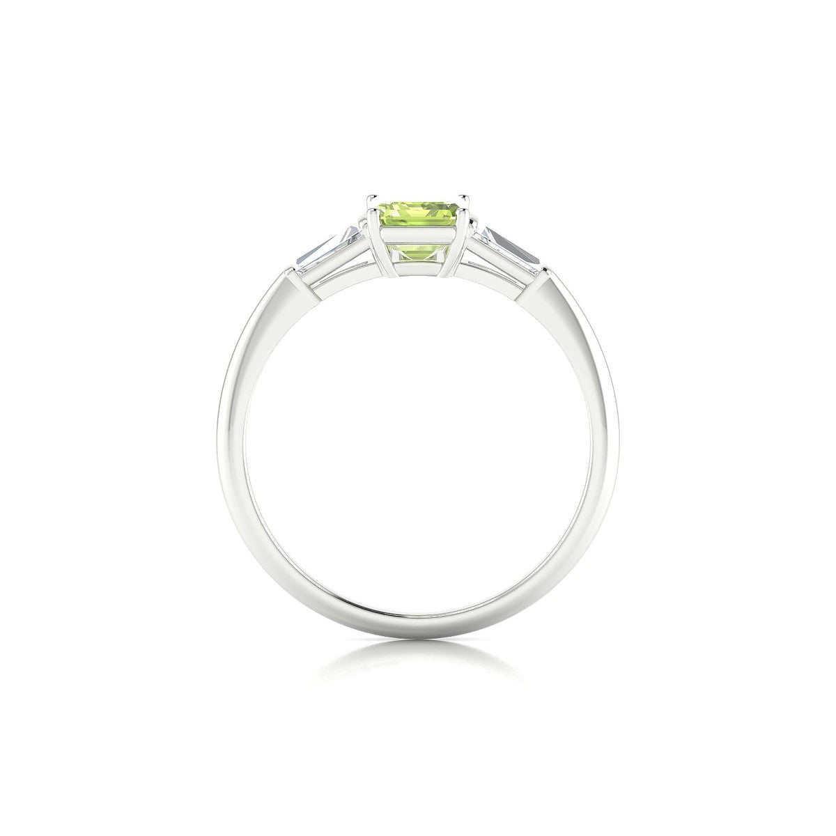 Everlasting | 18k White Gold 7 x 5 mm Emerald Peridot Ring