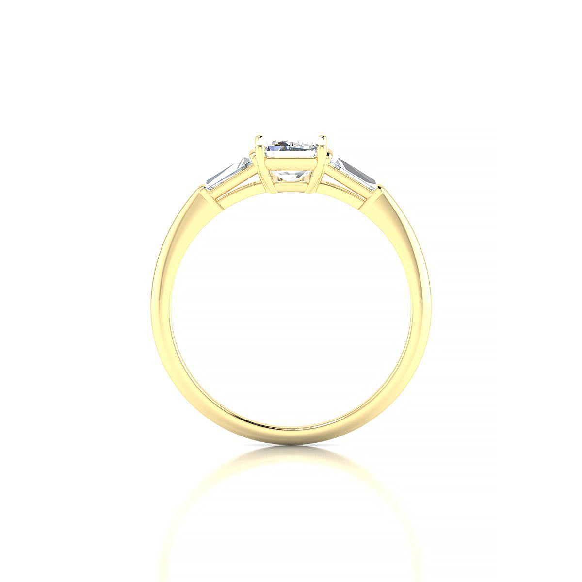 Everlasting | 18k Yellow Gold 7 x 5 mm Emerald Diamond Ring