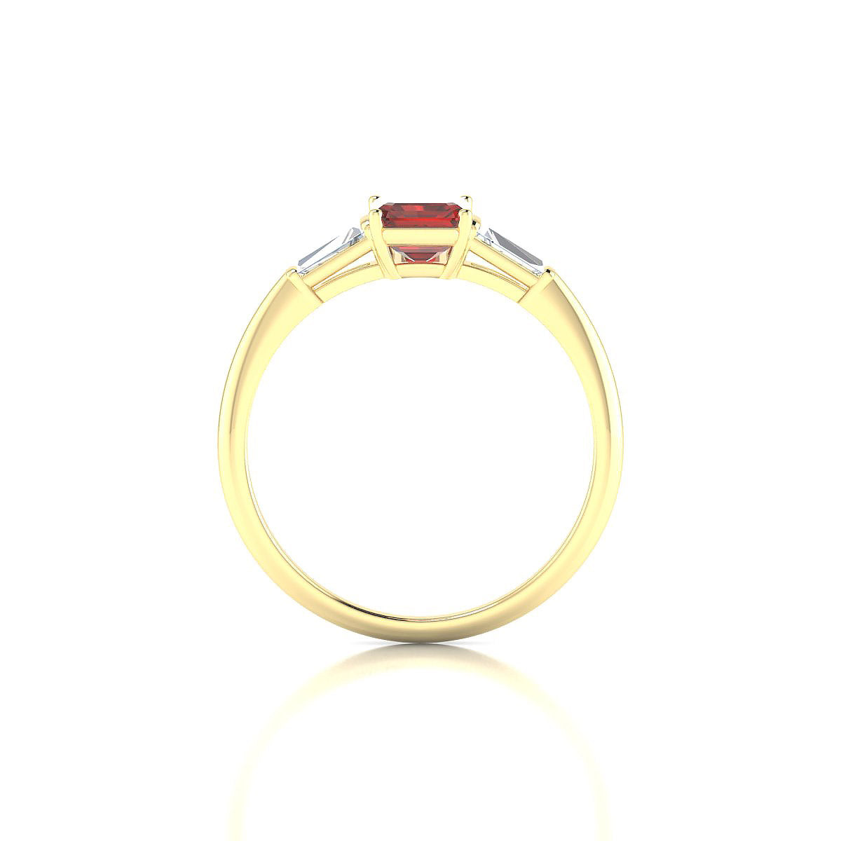 Everlasting | 18k Yellow Gold 7 x 5 mm Emerald Garnet Ring