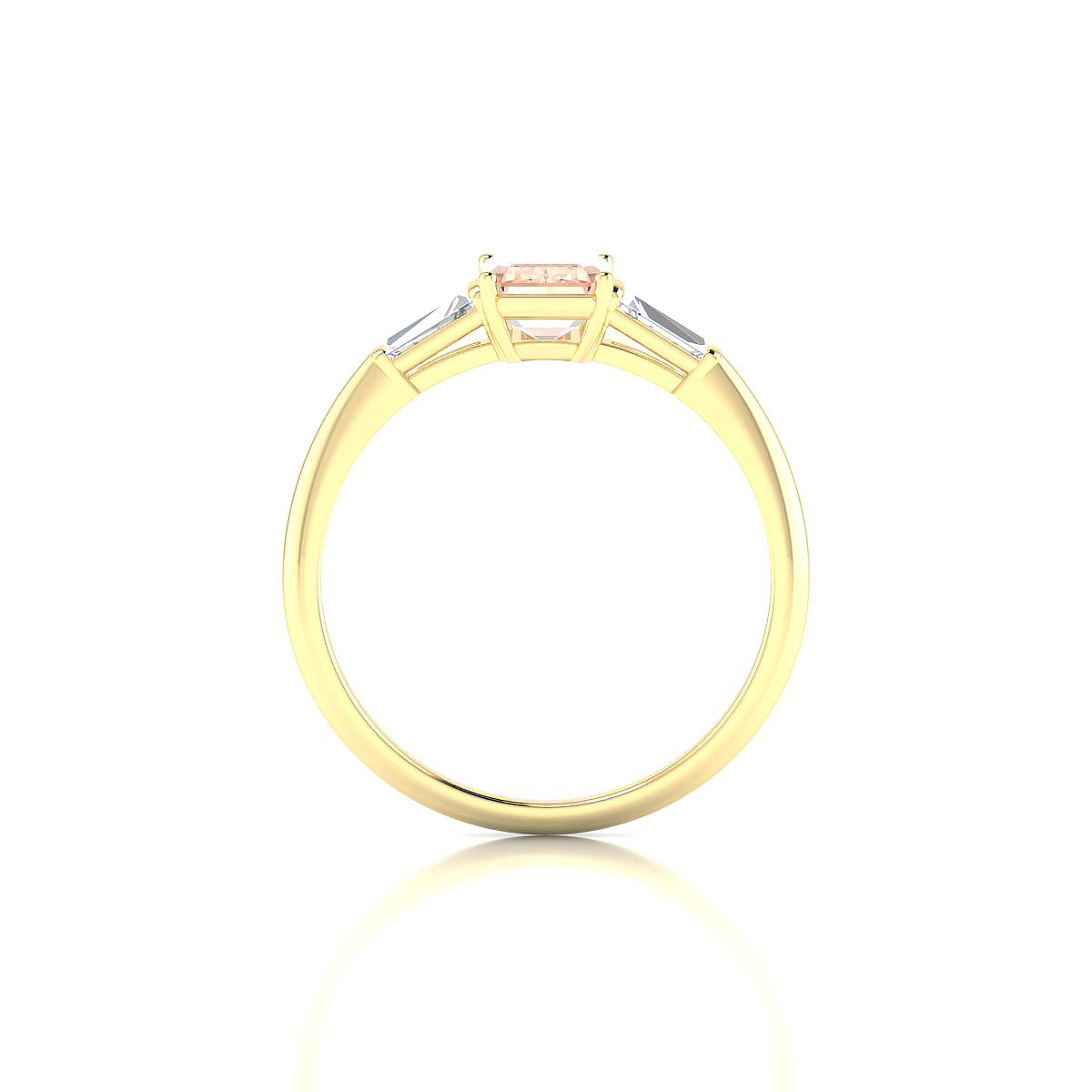 Everlasting | 18k Yellow Gold 7 x 5 mm Emerald Morganite Ring
