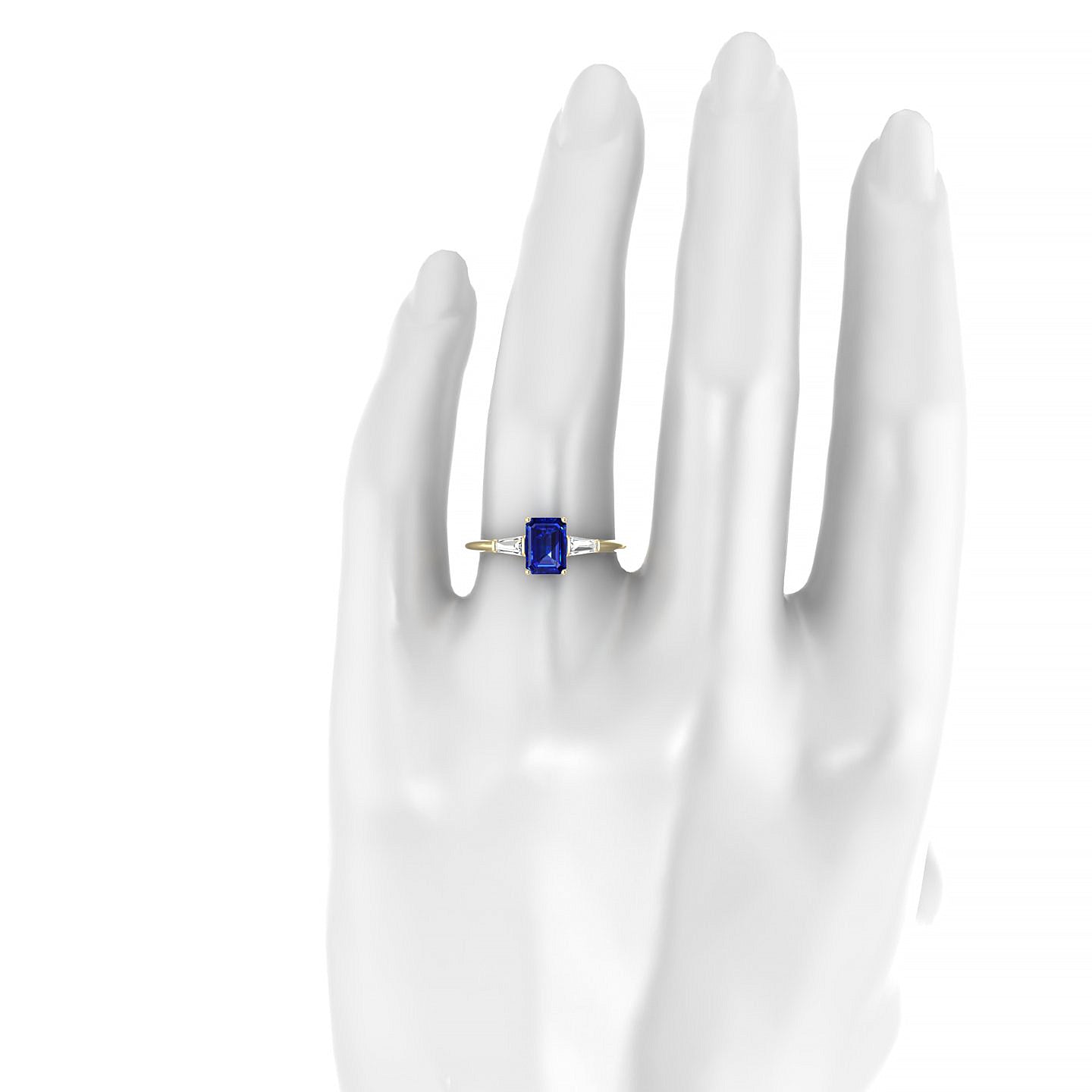 Everlasting | 18k Yellow Gold 7 x 5 mm Emerald Sapphire Ring