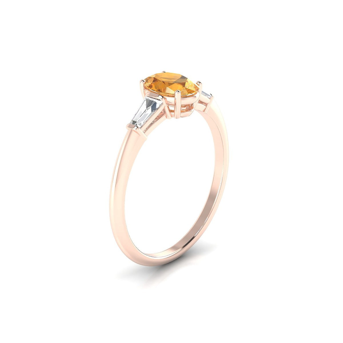 Everlasting | 18k Rose Gold 7 x 5 mm Oval Citrine Ring