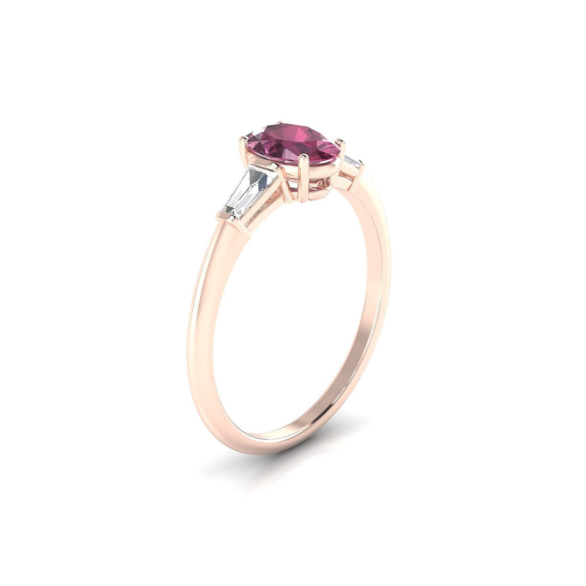 Everlasting | 18k Rose Gold 7 x 5 mm Oval Rhodolite Ring