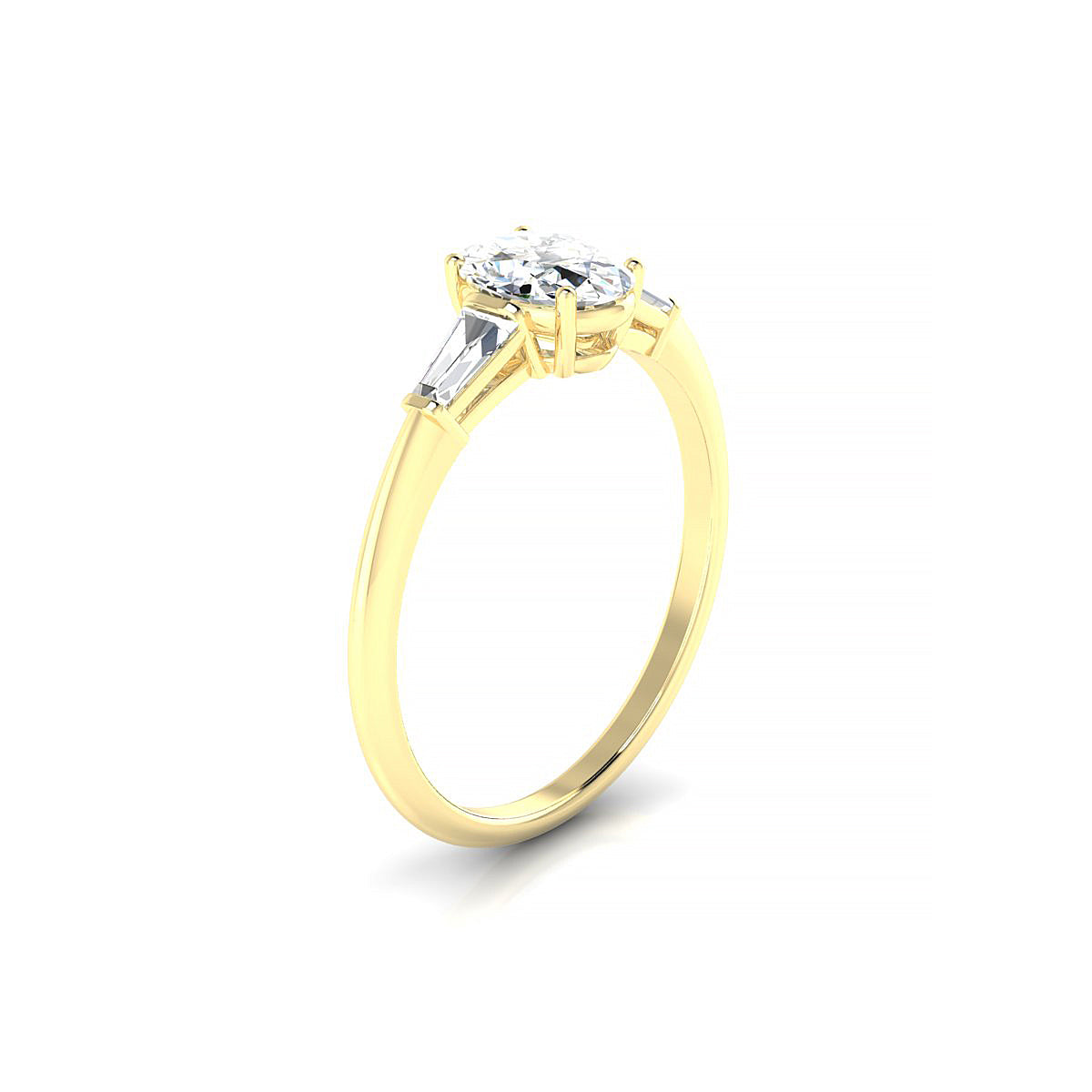 Everlasting | 18k Yellow Gold 7 x 5 mm Oval Diamond Ring