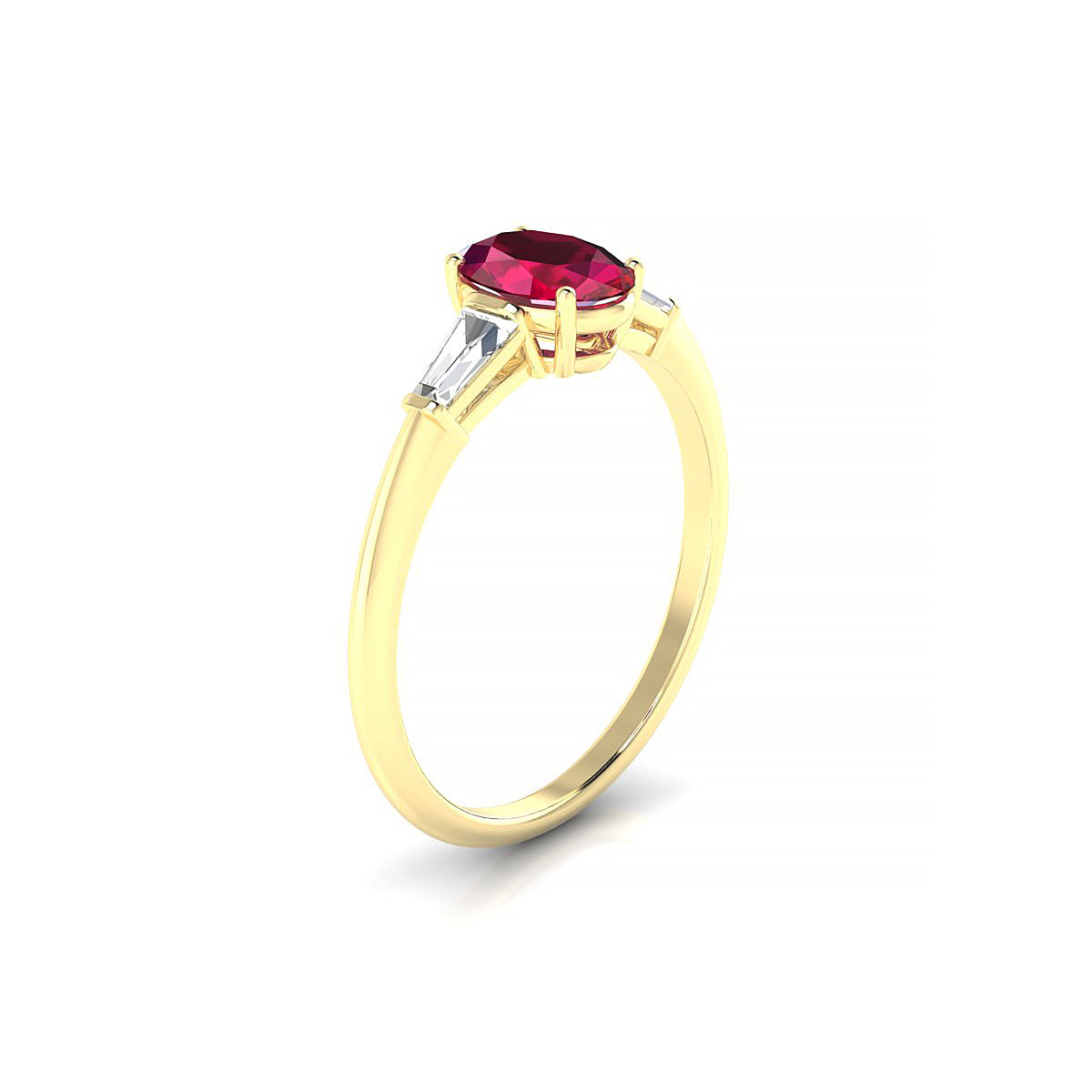 Everlasting | 18k Yellow Gold 7 x 5 mm Oval Ruby Ring