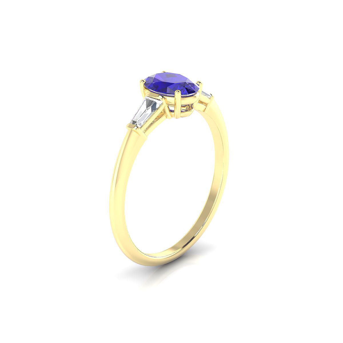 Everlasting | 18k Yellow Gold 7 x 5 mm Oval Tanzanite Ring