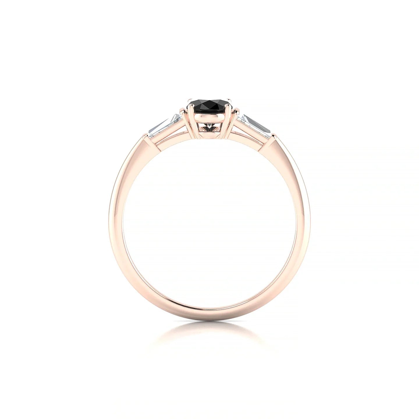Everlasting | 18k Rose Gold 7 x 5 mm Oval Black Diamond Ring