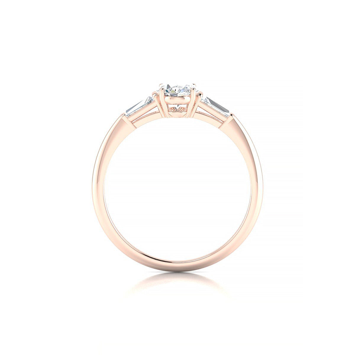 Everlasting | 18k Rose Gold 7 x 5 mm Oval Diamond Ring