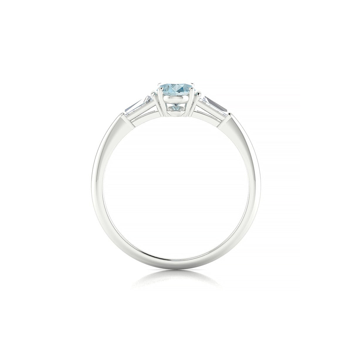 Everlasting | 18k White Gold 7 x 5 mm Oval Aquamarine Ring
