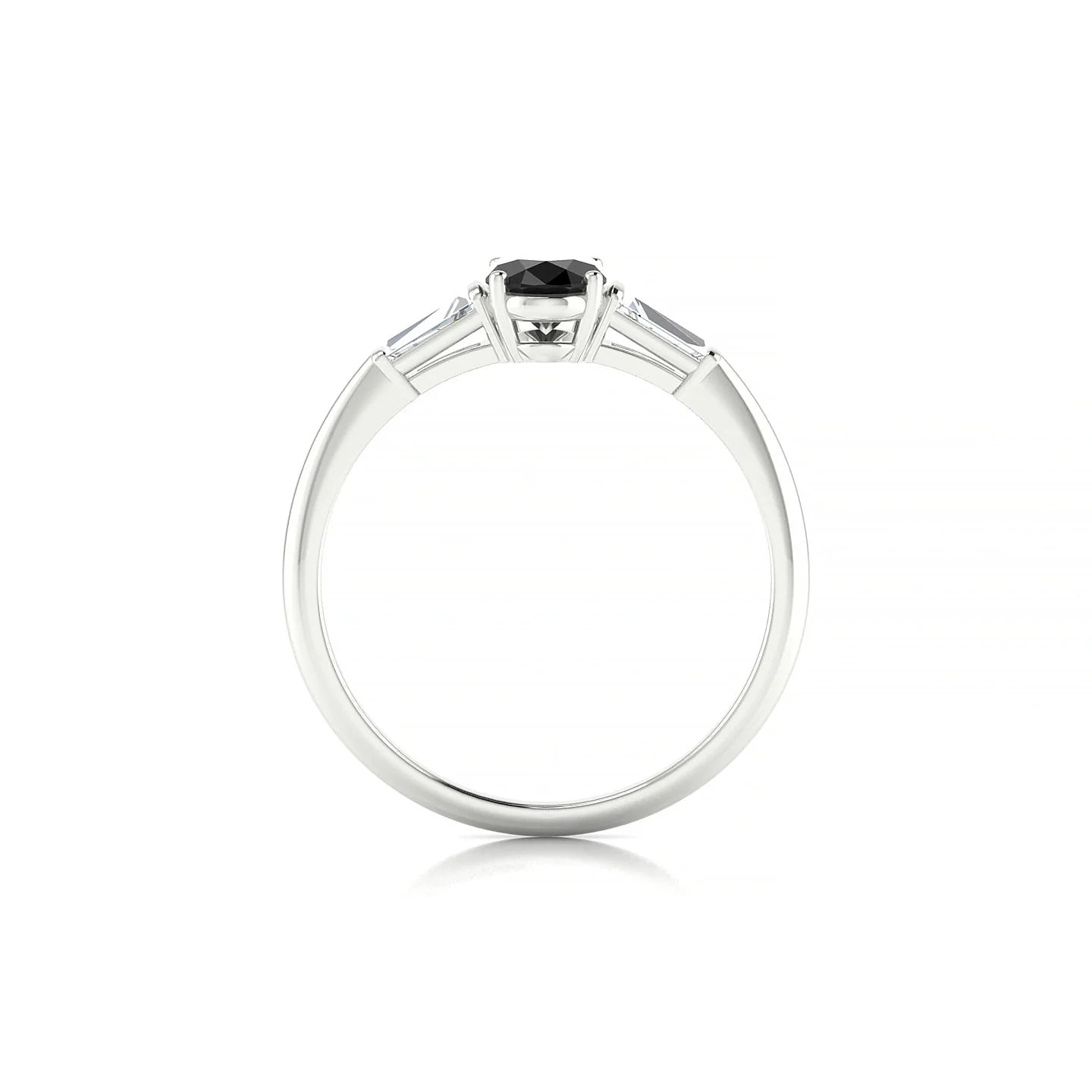 Everlasting | 18k White Gold 7 x 5 mm Oval Black Diamond Ring