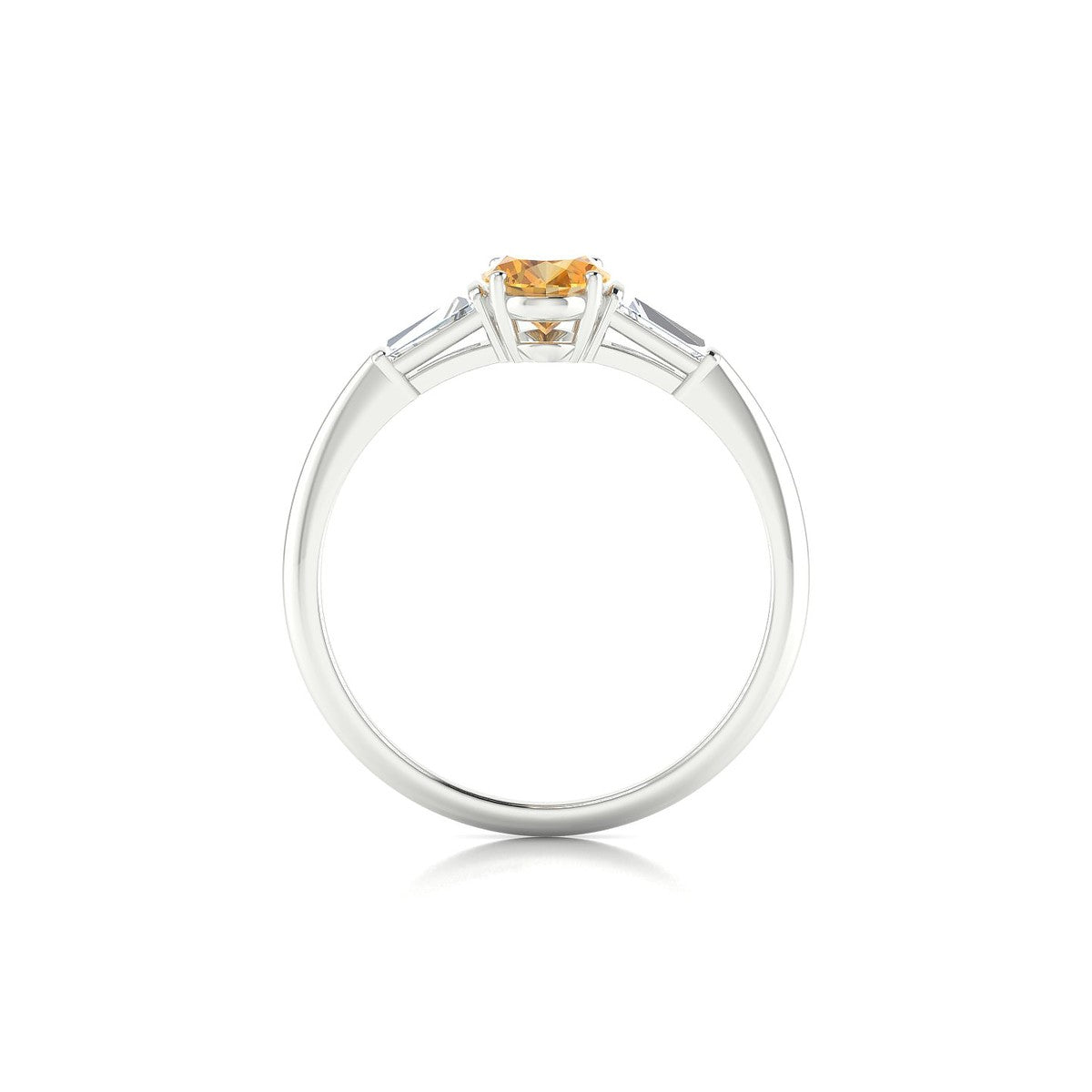 Everlasting | 18k White Gold 7 x 5 mm Oval Citrine Ring