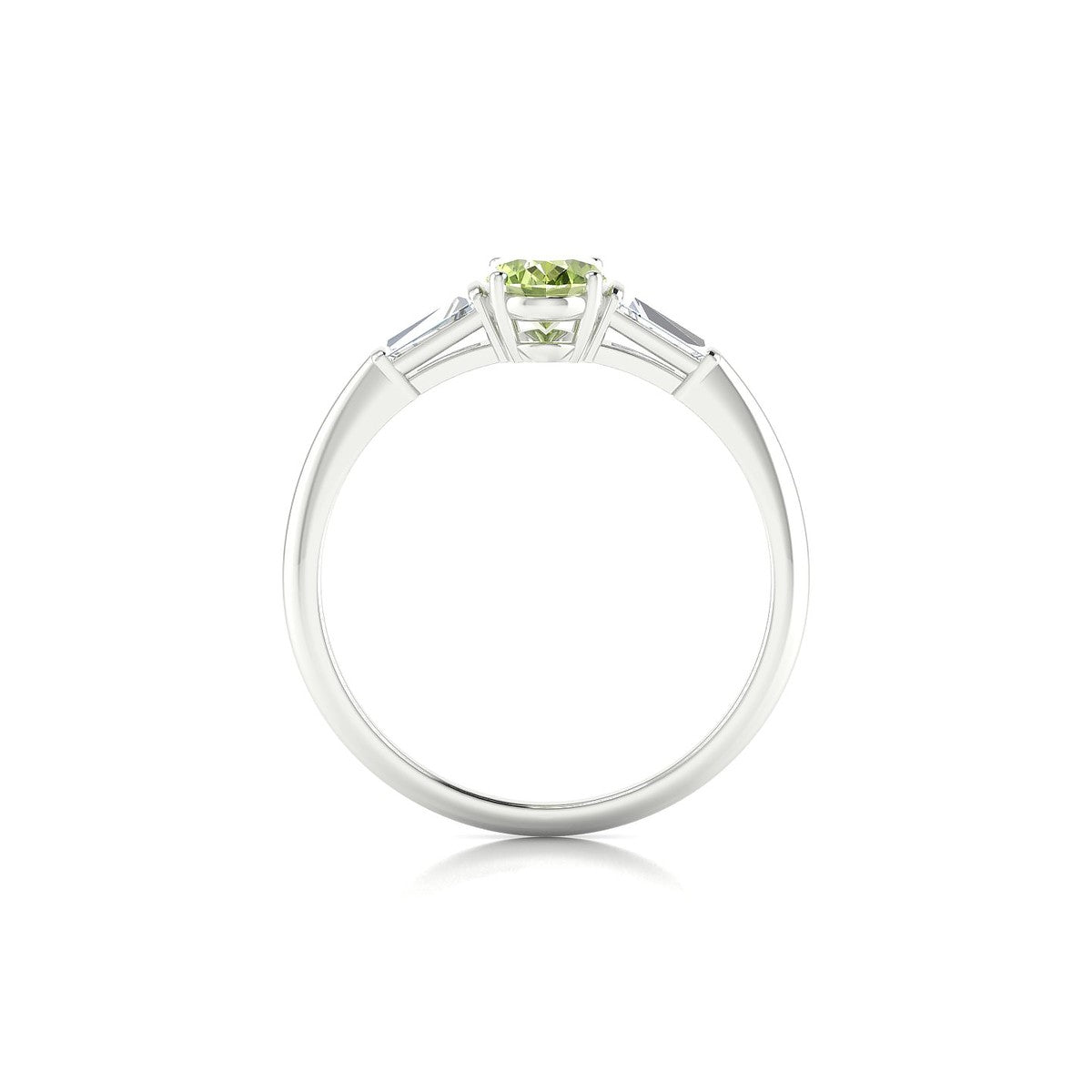Everlasting | 18k White Gold 7 x 5 mm Oval Peridot Ring