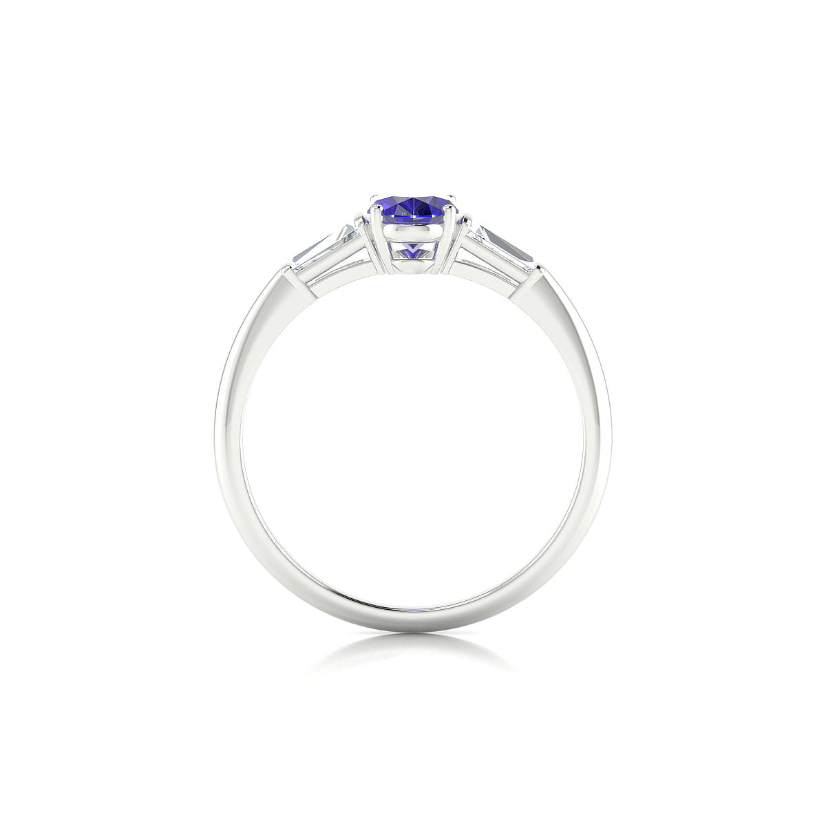 Everlasting | 18k White Gold 7 x 5 mm Oval Tanzanite Ring