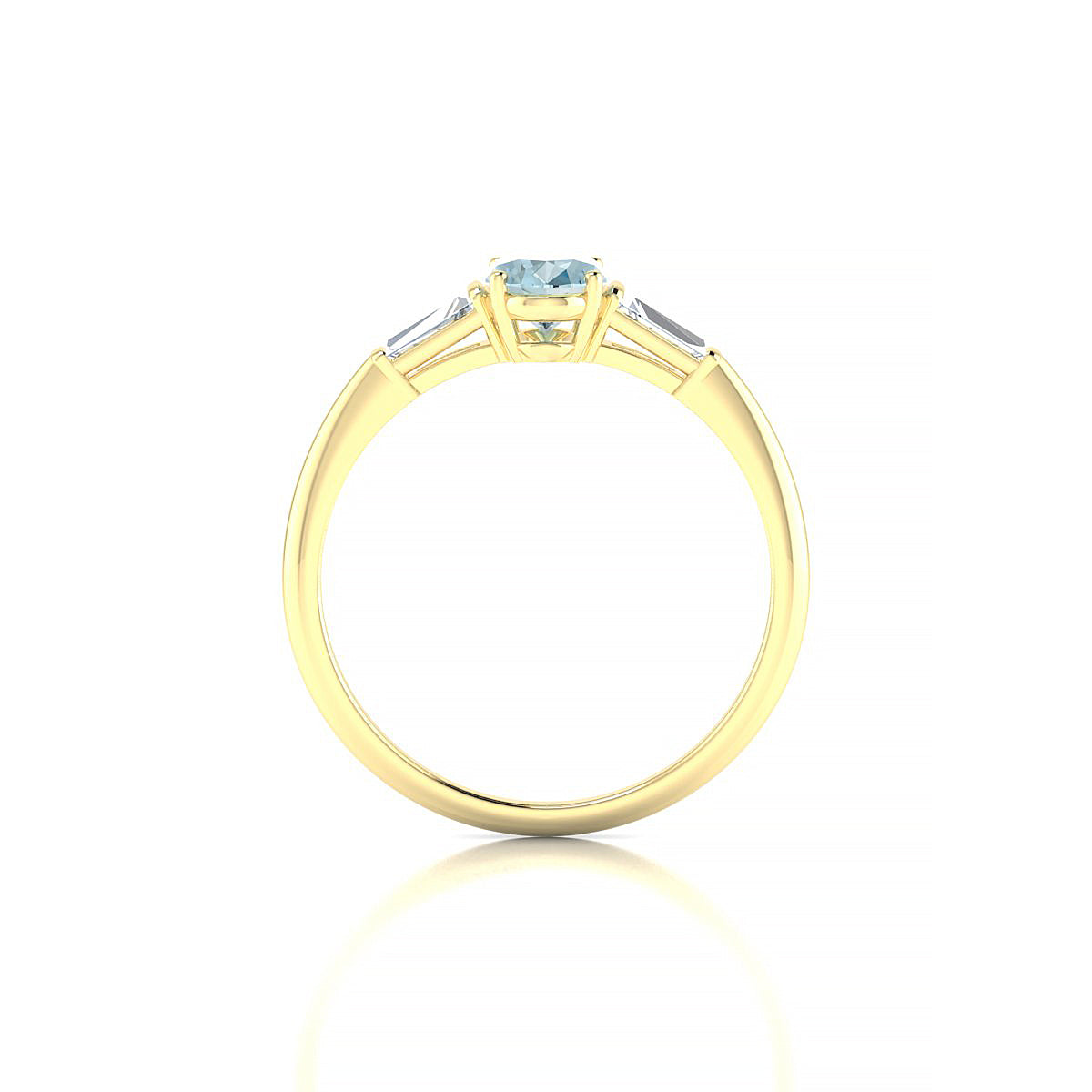 Everlasting | 18k Yellow Gold 7 x 5 mm Oval Aquamarine Ring