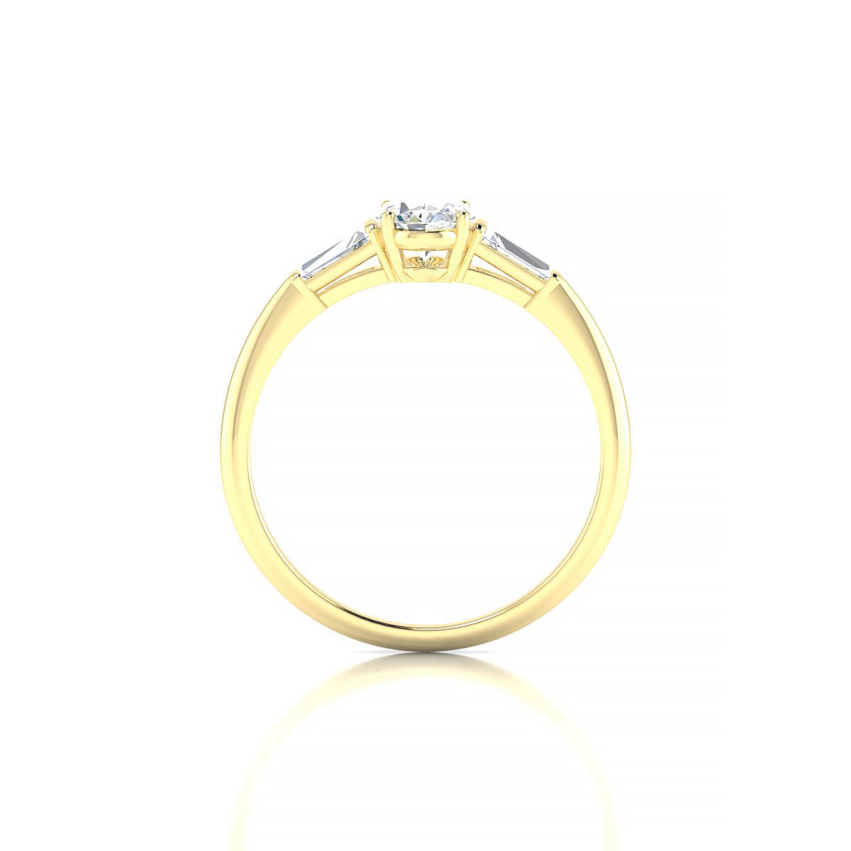 Everlasting | 18k Yellow Gold 7 x 5 mm Oval Diamond Ring