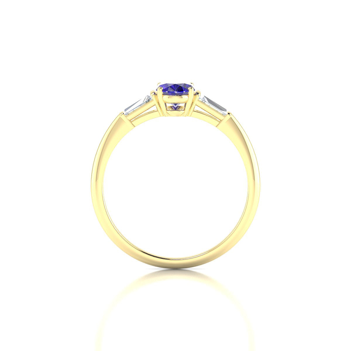 Everlasting | 18k Yellow Gold 7 x 5 mm Oval Tanzanite Ring
