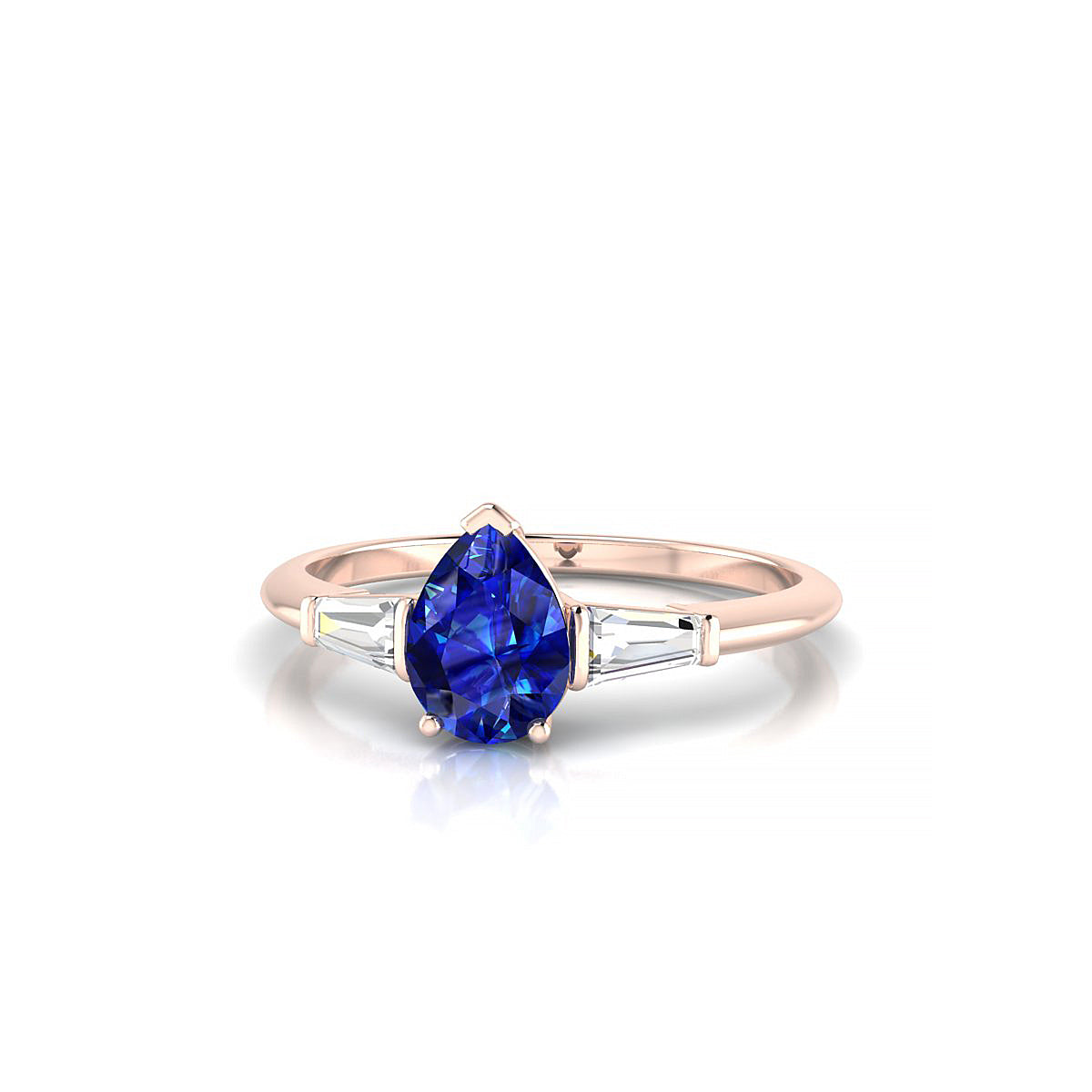 Everlasting | 18k Rose Gold 7 x 5 mm Pear Sapphire Ring