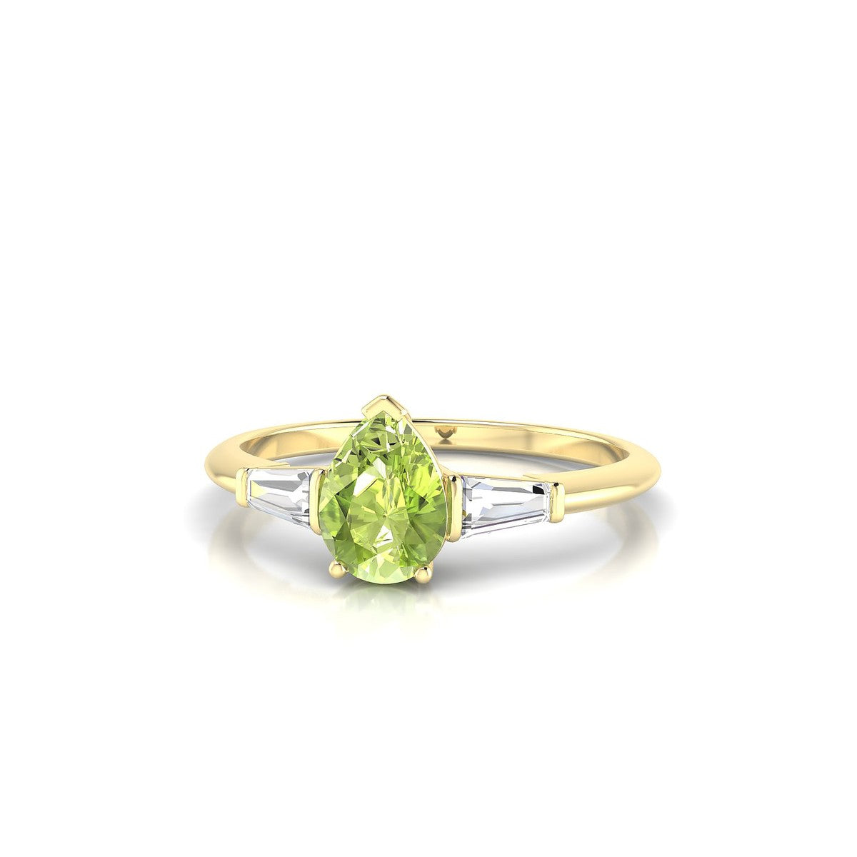Everlasting | 18k Yellow Gold 7 x 5 mm Pear Peridot Ring