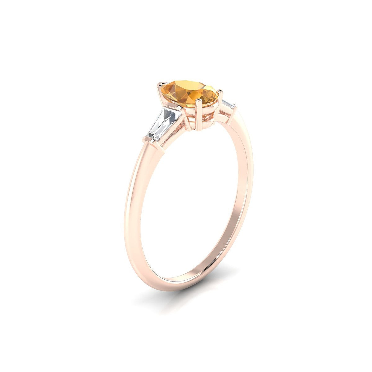 Everlasting | 18k Rose Gold 7 x 5 mm Pear Citrine Ring