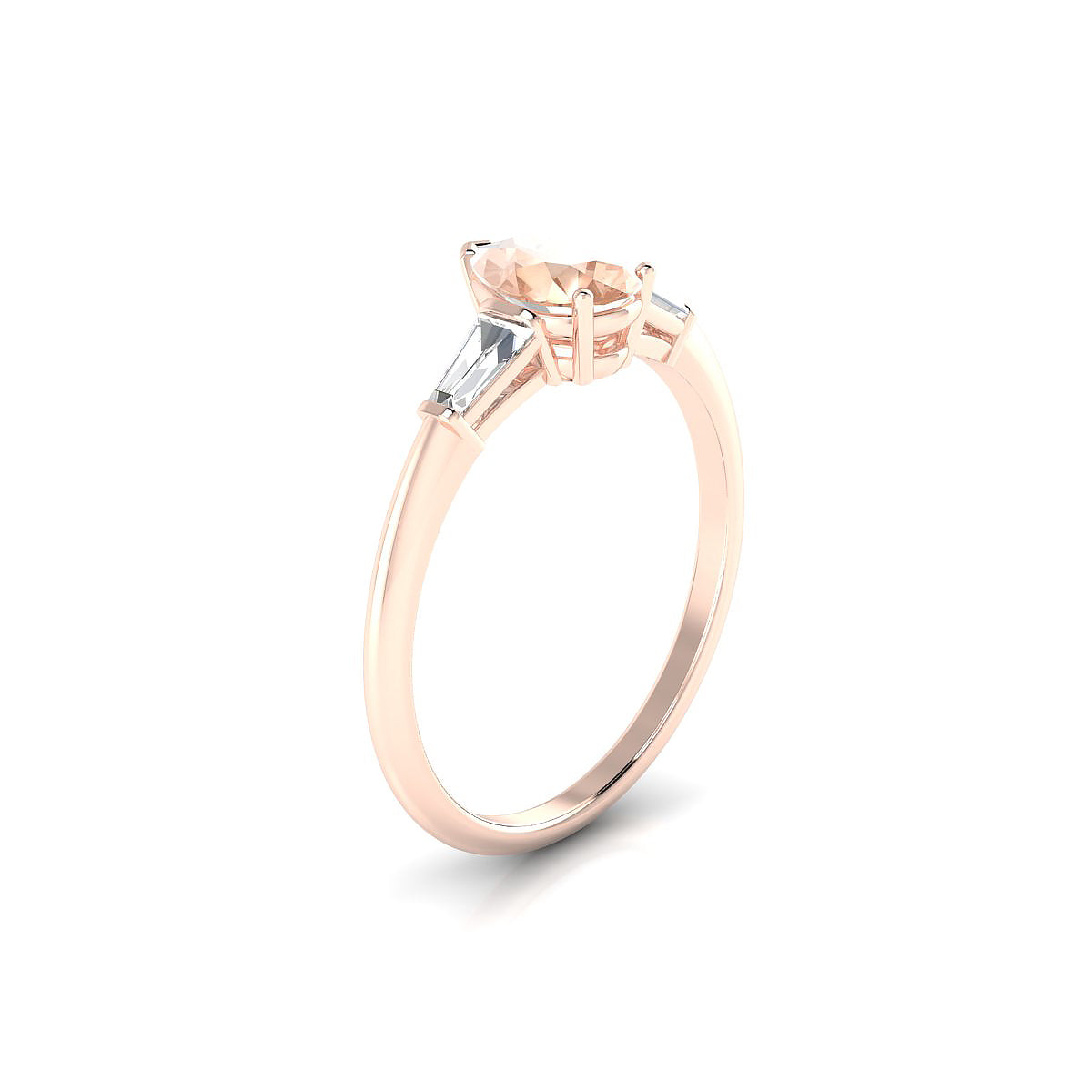 Everlasting | 18k Rose Gold 7 x 5 mm Pear Morganite Ring