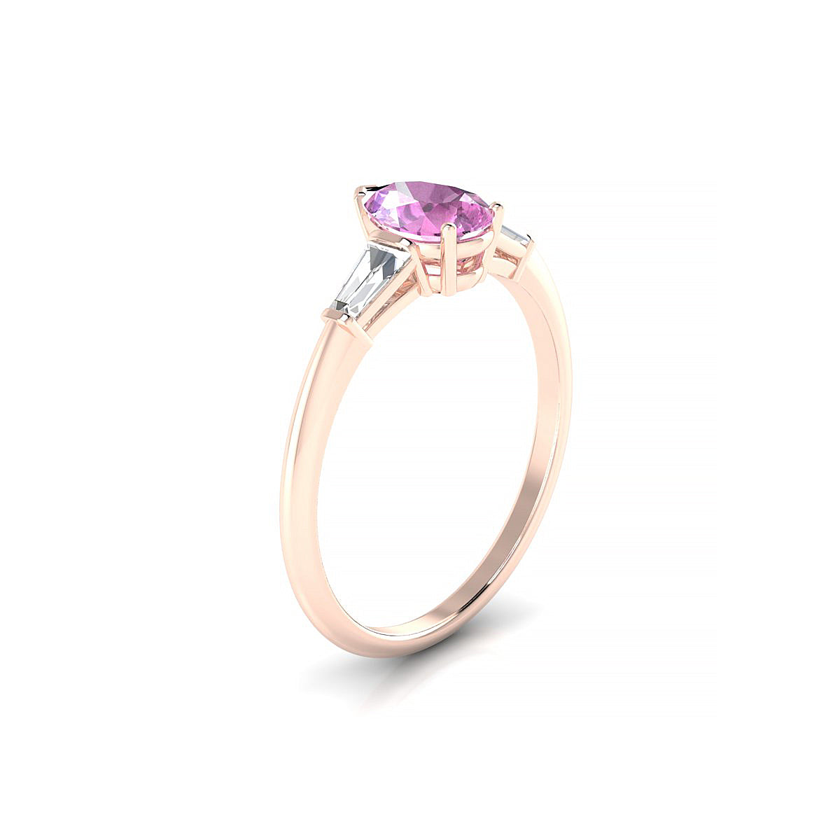 Everlasting | 18k Rose Gold 7 x 5 mm Pear Pink Sapphire Ring
