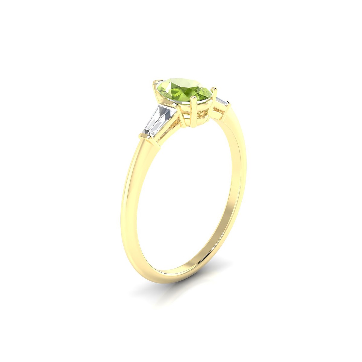 Everlasting | 18k Yellow Gold 7 x 5 mm Pear Peridot Ring
