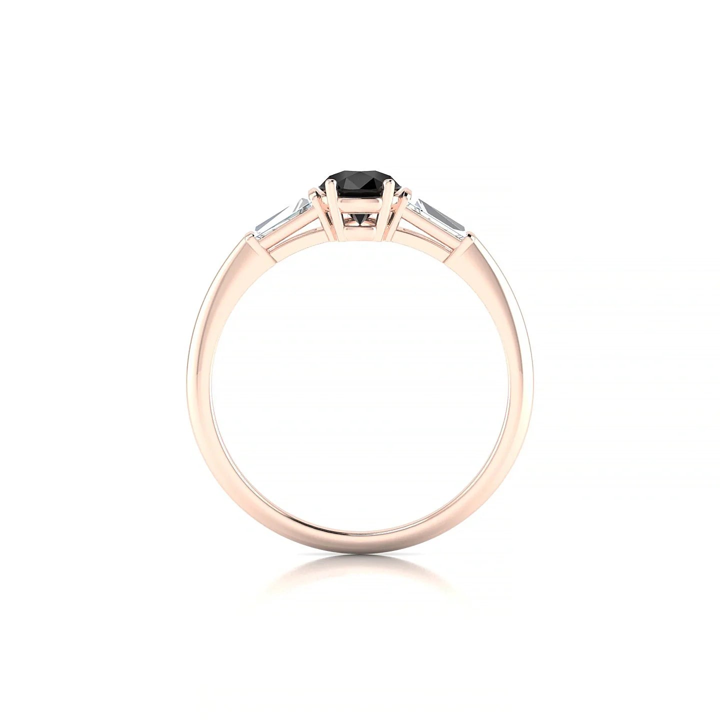 Everlasting | 18k Rose Gold 7 x 5 mm Pear Black Diamond Ring