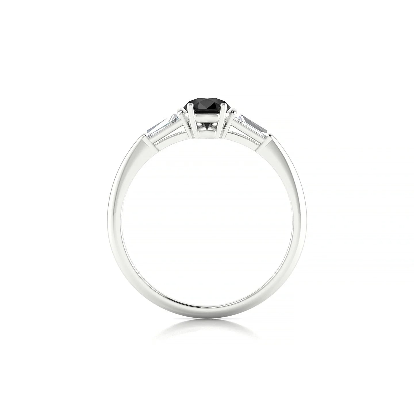Everlasting | 18k White Gold 7 x 5 mm Pear Black Diamond Ring