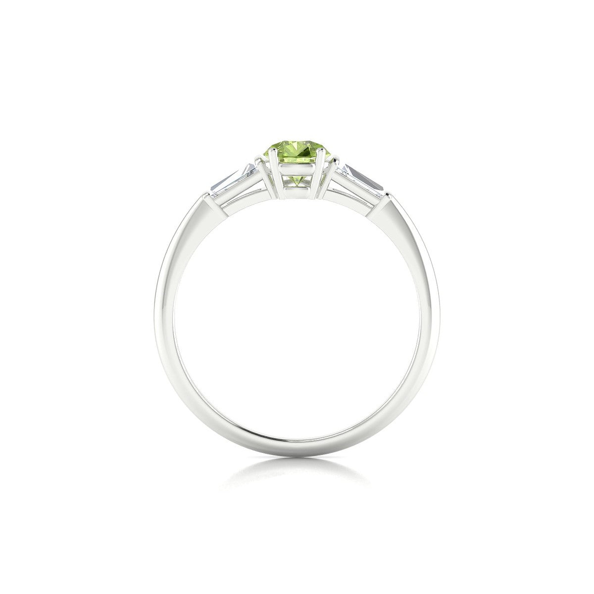 Everlasting | 18k White Gold 7 x 5 mm Pear Peridot Ring