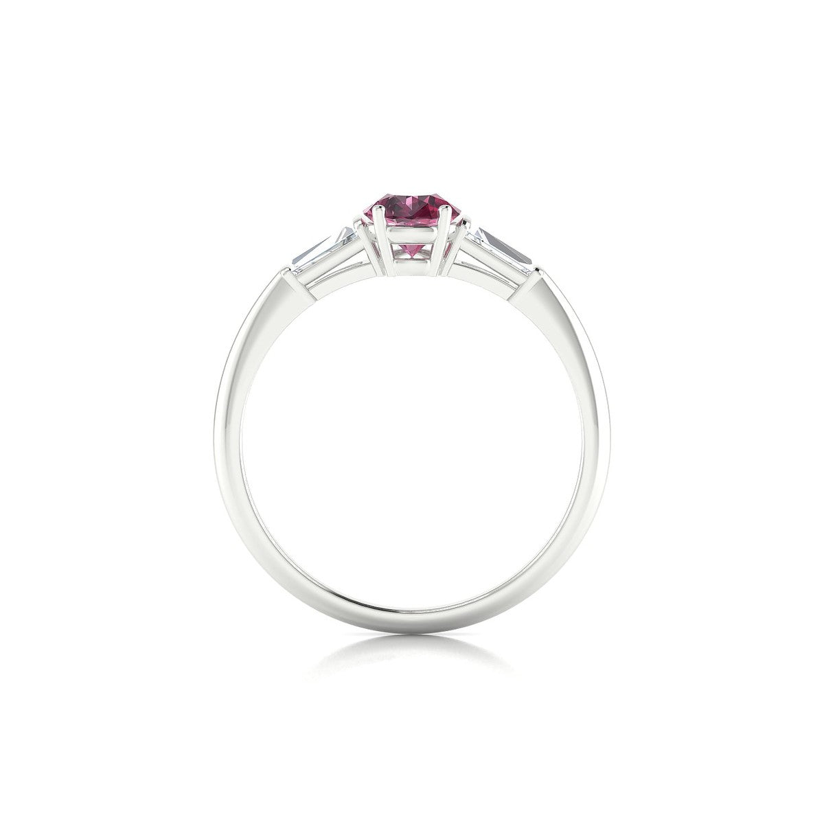 Everlasting | 18k White Gold 7 x 5 mm Pear Rhodolite Ring