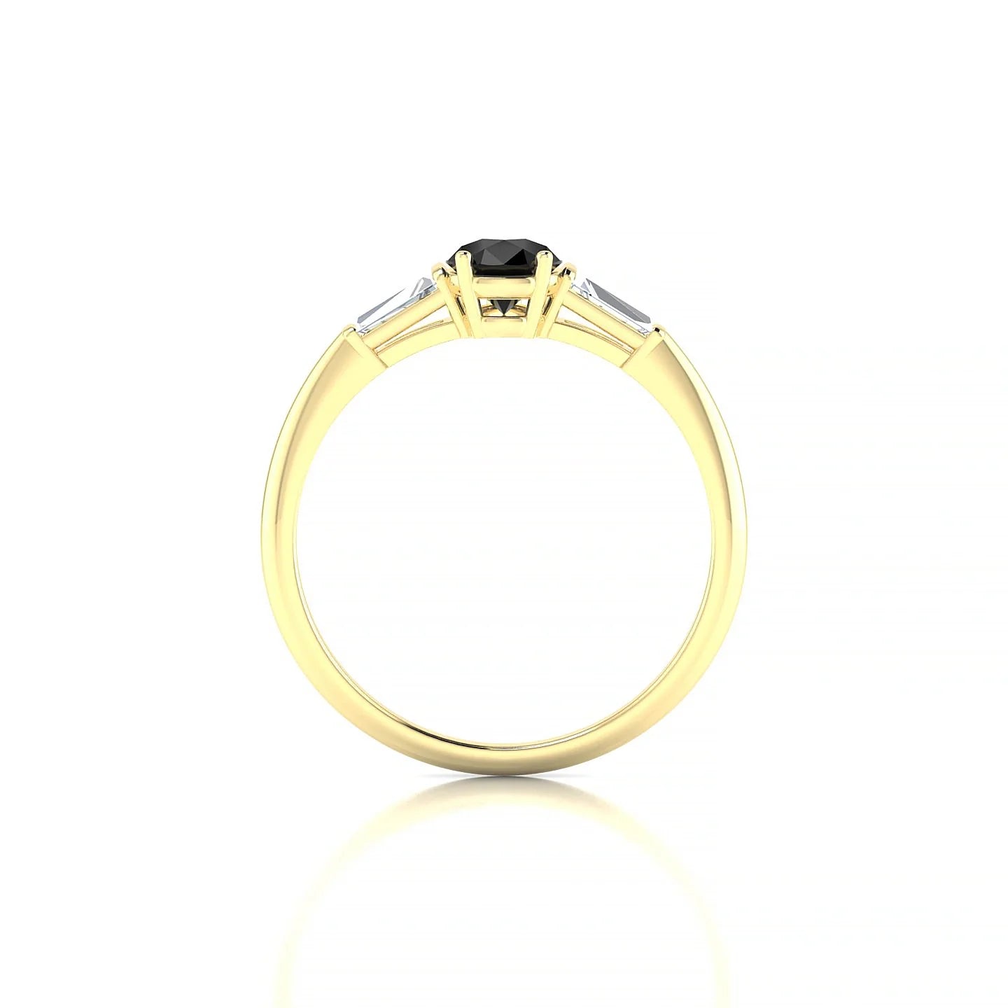 Everlasting | 18k Yellow Gold 7 x 5 mm Pear Black Diamond Ring